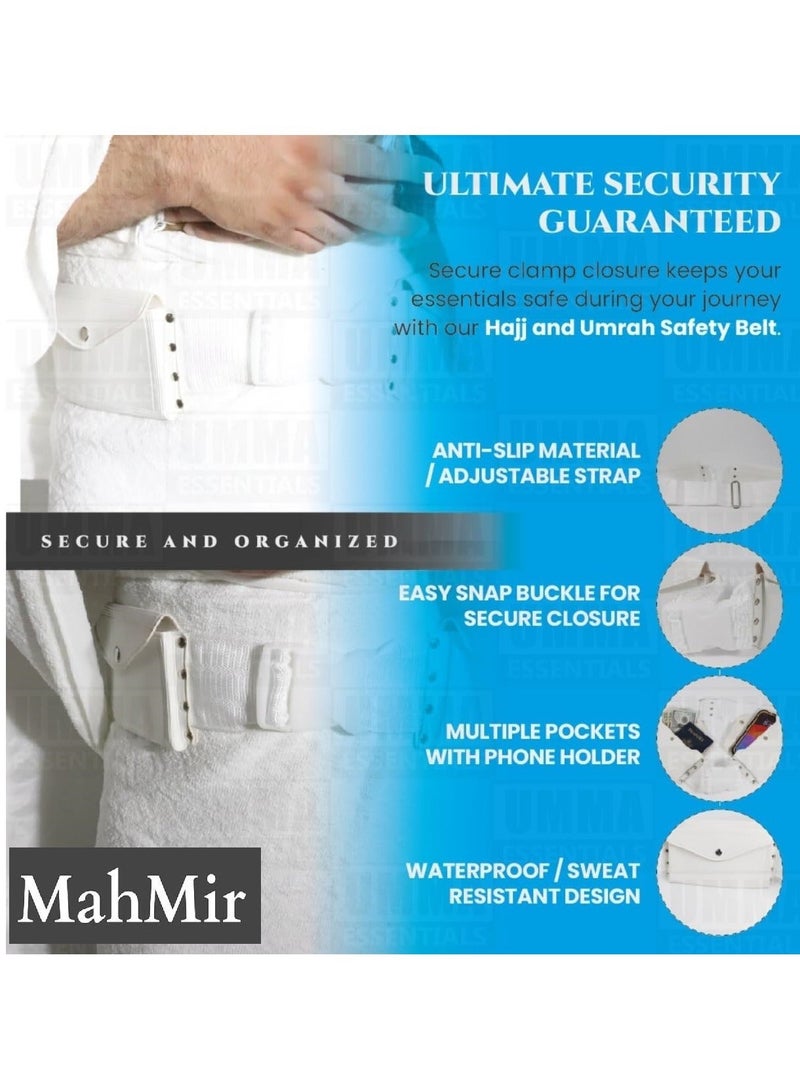 MahMir Premium Ihram Belt for Men – Comfortable, Adjustable, White Belt for Hajj & Umrah, Unstitched, Waterproof, Follows Sunnah, Ideal for Ahram & Ehram - Image 4
